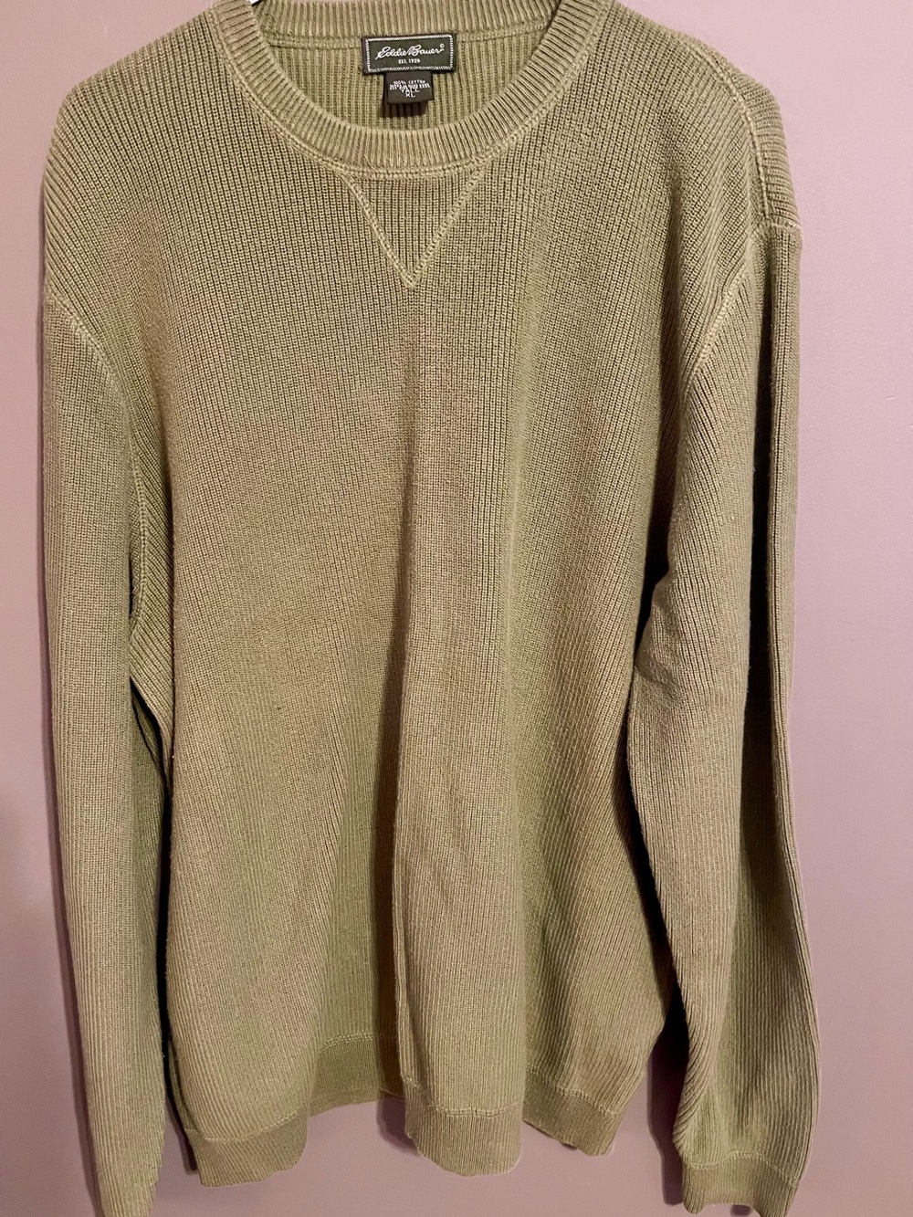 Eddie Bauer Men's Crewneck Sweater - Olive - Size TALL XL